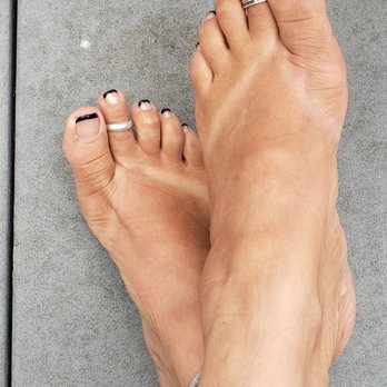 Artistic Nail Care - Black and lightest pink sparkle reverse french pedi. LOVE this so much. - Nail Salons Near Me - San Francisco, California Artistic Nail Care - Black and lightest pink sparkle reverse french pedi. LOVE this so much. - Nail Salons Near Me - San Francisco, California