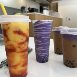 Cha-Mango, Taro-Nado, Vietnamese coffee with ube foam