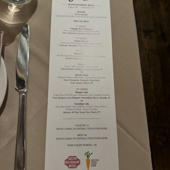 Gina's on Congress - Restaurant Weeks menu - French Near Me - Austin, Texas