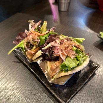 Kai Ramen - Arcadia - Pork Chashu Bun: a modern take on a classic. It was like a mini sandwich since there was spring mix and mayo stuffed inside. - Ramen Near Me - Arcadia, California