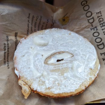 Einstein Bros. Bagels - Bagel with cream cheese (or is it?) - Breakfast & Brunch Near Me - Miami, Florida