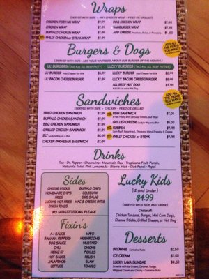 Menu photo 3 Lucky's Burger-N-Tap Asheboro, NC Menu photo 3 Lucky's Burger-N-Tap Asheboro, NC
