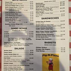 Pig-N-Pizza - Menu