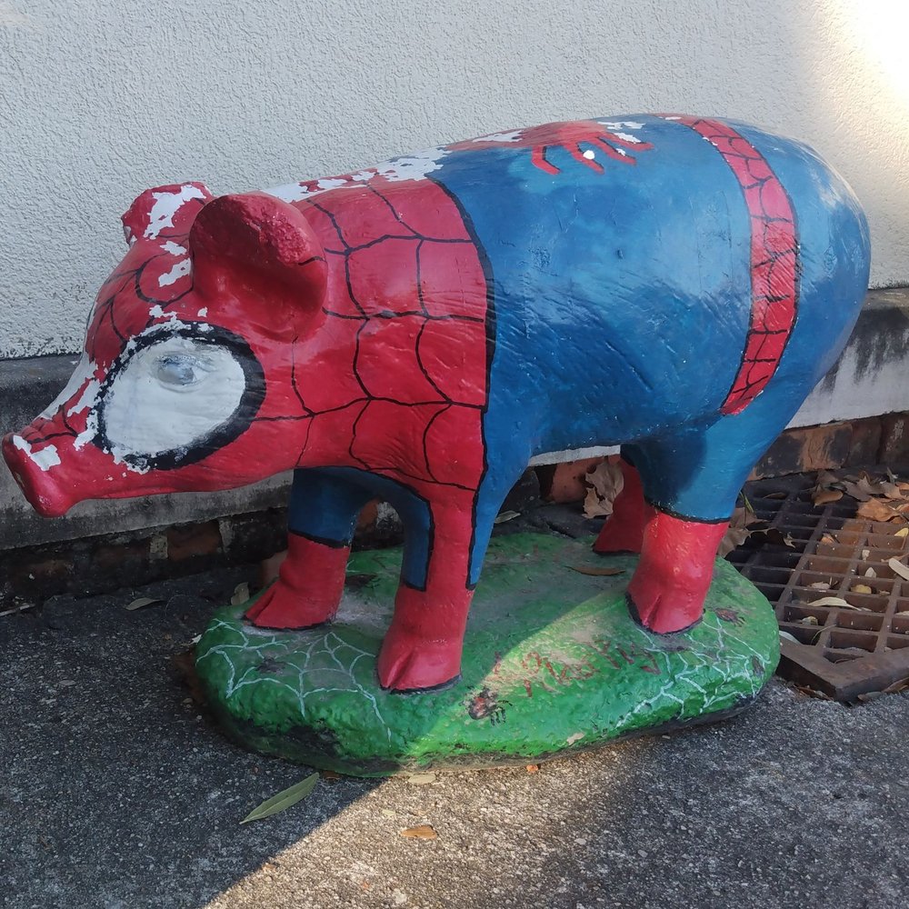 Jarritos - Spider Pig! These cement pigs are painted and outside most businesses in Kingstree. - Mexican Near Me - Kingstree, South Carolina Jarritos - Spider Pig! These cement pigs are painted and outside most businesses in Kingstree. - Mexican Near Me - Kingstree, South Carolina