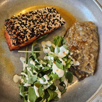 Ambar Shaw - Seared Salmon with baba ghanoush - Modern European Near Me - Washington, DC, District of Columbia