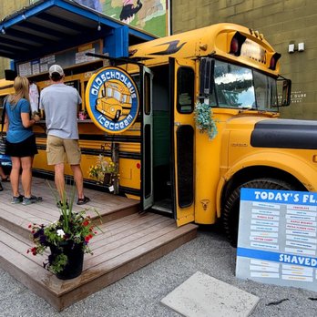 Old School Bus Ice Cream - people getting off the bus - Ice Cream & Frozen Yogurt Near Me - Canmore, Alberta Old School Bus Ice Cream - people getting off the bus - Ice Cream & Frozen Yogurt Near Me - Canmore, Alberta