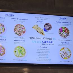New menu to me, as of Aug 2025. I note an item i like, the gyro salad (arugula greens in balsamic with gyro meat) is gone