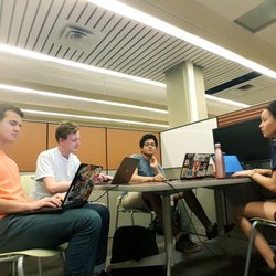 Clemons Library - Most UVA students avoid nights at Clem but some find comfort under Clem's fluorescent lighting, in sturdy chairs, and brewed into its coffee