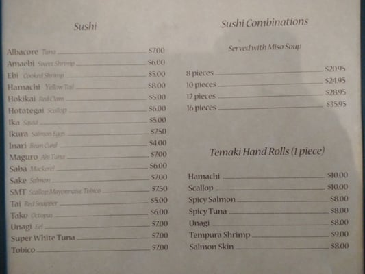 Menu photo 5 Seong's Sushi Bar Juneau, AK Menu photo 5 Seong's Sushi Bar Juneau, AK
