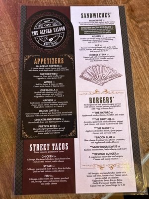 Menu photo 1 The Oxford Saloon Snohomish, WA
