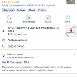 Hal B Ganzman, DO - Photo of Doctor Ganzman and his parkwood office address.