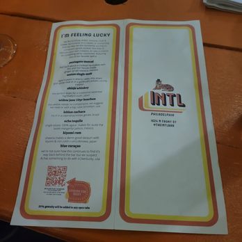 The International Bar - Menu February 2022 - Vermouth Bars Near Me - Philadelphia, Pennsylvania