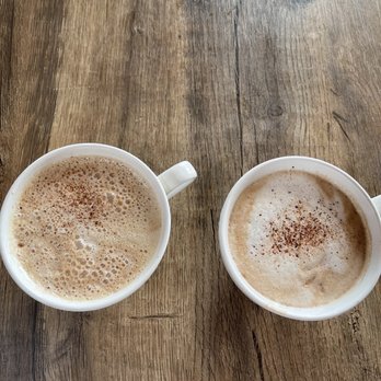 Sage Social Eatery - Latte - one with regular milk and the other with almond milk - Latin American Near Me - Covina, California Sage Social Eatery - Latte - one with regular milk and the other with almond milk - Latin American Near Me - Covina, California