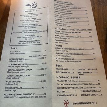 Yonsei Handrolls - menu 3/2/25 - Japanese Near Me - Oakland, California Yonsei Handrolls - menu 3/2/25 - Japanese Near Me - Oakland, California