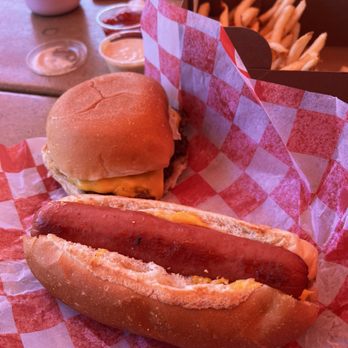 Pier Burger - Hotdog and pier burger with fries - Burgers Near Me - Santa Monica, California Pier Burger - Hotdog and pier burger with fries - Burgers Near Me - Santa Monica, California
