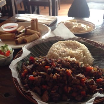 Tapsilog Bistro - Sisilog with eggs on the side. And 10pcs of pork & chicken Lumpia Shanghai. - Filipino Near Me - Campbell, California