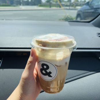 Coffee & - honey oat latte added cold foam for $1 - Coffee & Tea Near Me - Buena Park, California Coffee & - honey oat latte added cold foam for $1 - Coffee & Tea Near Me - Buena Park, California
