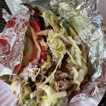 Sam's Cuisine - Beef Shawarma on a Pita, unwrapped - Mediterranean Near Me - Davis, California Sam's Cuisine - Beef Shawarma on a Pita, unwrapped - Mediterranean Near Me - Davis, California