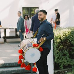 W Square Event Production - Dhol Drummer for Baraat. Photo Credit: Danya Chen Photography.