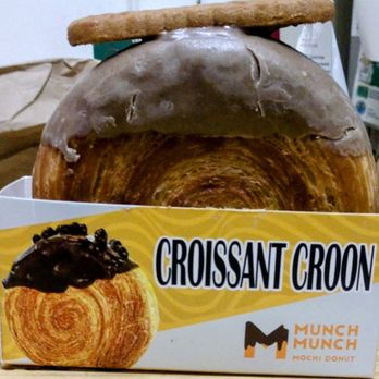 Rainbow Bakery - One of my new addictions.  Topped with  a yummy cinnamon cookie. Filled with a coffee flavor filling in a crunchy rolled croissant. - Bakeries Near Me - Elmhurst, New York