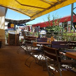 Hauptbahnhof Tübingen - Outside seating, clean & nostalgic on a warm summer day