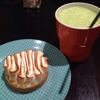 Cafe Centro - Lemon and passion fruit meringue tart and apple with celery and mint juice - Restaurants Near Me - Eastwood, NSW