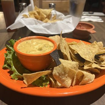 El Pinto - Chile con queso with big yummy pieces of green chiles - New Mexican Cuisine Near Me - Albuquerque, New Mexico