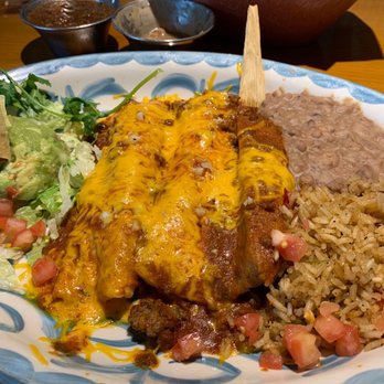 Lupe Tortilla Mexican Restaurant - The Juan... beef enchilada, beef taco, a tamale and guac salad!!!! - Tex-Mex Near Me - Cedar Park, Texas