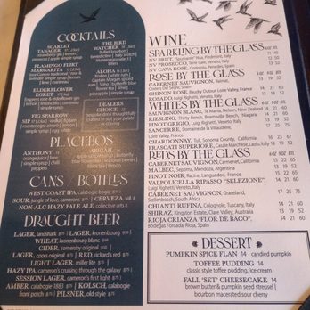 Starling - Menu - Cocktail Bars Near Me - Ottawa, Ontario