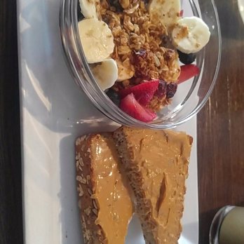 First Watch - Strawberry, banana, blueberry mixed in chia seeds and granola. Peanut butter toast on the side for your dose of protein! - American Near Me - Raleigh, North Carolina First Watch - Strawberry, banana, blueberry mixed in chia seeds and granola. Peanut butter toast on the side for your dose of protein! - American Near Me - Raleigh, North Carolina