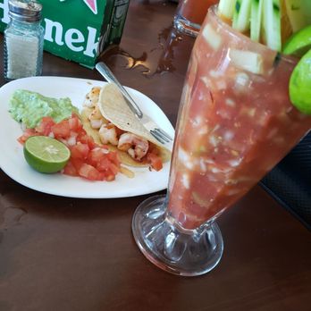 Iguana Banana - medium shrimp cocktail & shrimp taco - Mexican Near Me - Puerto Peñasco, SON Iguana Banana - medium shrimp cocktail & shrimp taco - Mexican Near Me - Puerto Peñasco, SON