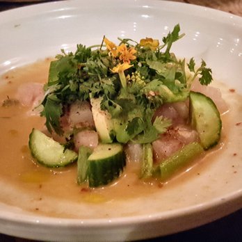 Campfire - Ceviche- "tiger's milk" cilantro, avocado, onion, cucumber - New American Near Me - Carlsbad, California Campfire - Ceviche- "tiger's milk" cilantro, avocado, onion, cucumber - New American Near Me - Carlsbad, California