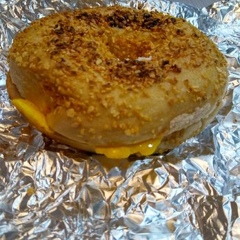 THB Bagelry & Deli - Garlic Bagel with Egg - $2.50 Sat May 6th, 2017 - Sandwiches Near Me - Baltimore, Maryland