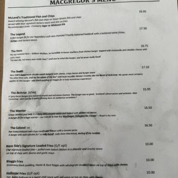 MacGregors - Menu - Pubs Near Me - Inverness, HLD MacGregors - Menu - Pubs Near Me - Inverness, HLD