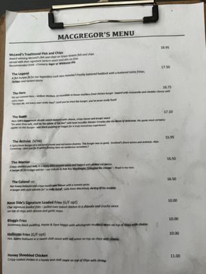 Menu photo 1 MacGregors Inverness, HLD Menu photo 1 MacGregors Inverness, HLD
