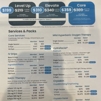Restore Hyper Wellness - Service Pricing - IV Hydration Near Me - Roseville, California