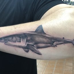 Shark tattoo by Justin Love