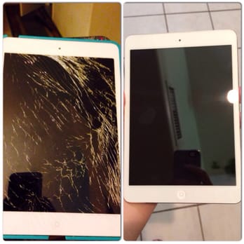 IDoctor AZ - Left is what my iPad mini looked like at 11:15am...and the right is what it looks like now! All done in less than 2 hours! :-) - Data Recovery Near Me - Tempe, Arizona IDoctor AZ - Left is what my iPad mini looked like at 11:15am...and the right is what it looks like now! All done in less than 2 hours! :-) - Data Recovery Near Me - Tempe, Arizona