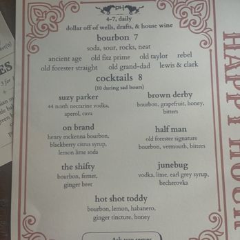 Pope House Bourbon Lounge - Happy Hour Menu - Lounges Near Me - Portland, Oregon