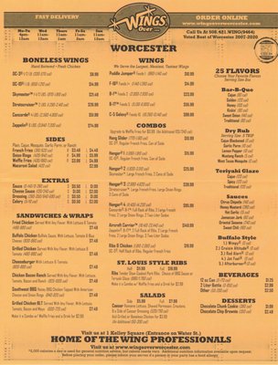 Menu photo 5 Wings Over Worcester Worcester, MA