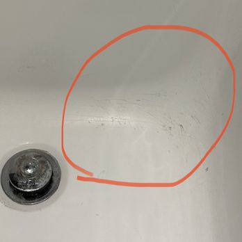 Finish Line Inspections - Picture showing the scratches on the hot tub - Home Inspectors Near Me Finish Line Inspections - Picture showing the scratches on the hot tub - Home Inspectors Near Me