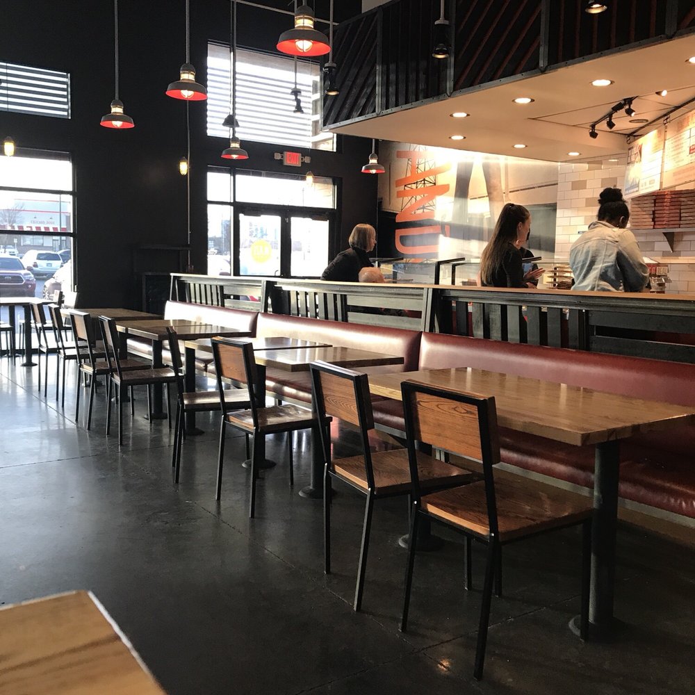 Blaze Pizza - Order line and seating, there is also outdoor seating - Salad Near Me - Tulsa, Oklahoma