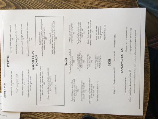 Menu photo 3 The White Cross London, XGL Menu photo 3 The White Cross London, XGL