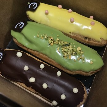Eclairons - Boston creme, pistachio, and passion fruit eclairs - Desserts Near Me - Arlington, Virginia