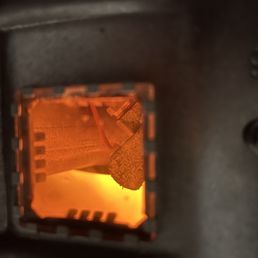 Beautiful glow of flames in the heater.