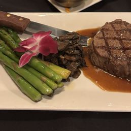 Filet mignon with asparagus and mushroom. Filet mignon with asparagus and mushroom.