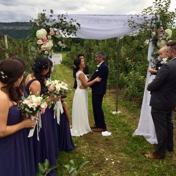 Meadowscent - Look at that gorgeous chuppah! Meadowscent set up the fabric and flowers before we arrived on site! - Florists Near Me - Gardiner, New York