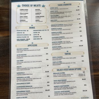 Altos Cantina - Menu - Mexican Near Me - West Sacramento, California