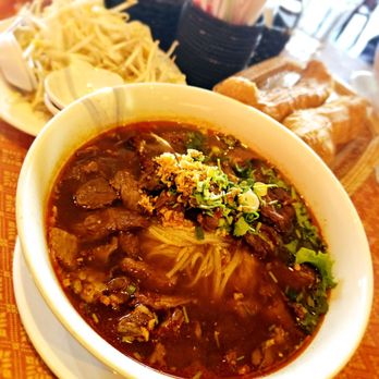 Little La Lune Cuisine - Beef Stew Noodles(Chef Special order) Sliced beef, beef tripe, beef ball, etc... - Thai Near Me - Long Beach, California Little La Lune Cuisine - Beef Stew Noodles(Chef Special order) Sliced beef, beef tripe, beef ball, etc... - Thai Near Me - Long Beach, California