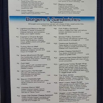 Lighthouse Cafe - Menu - Burgers Near Me - Port Lavaca, Texas